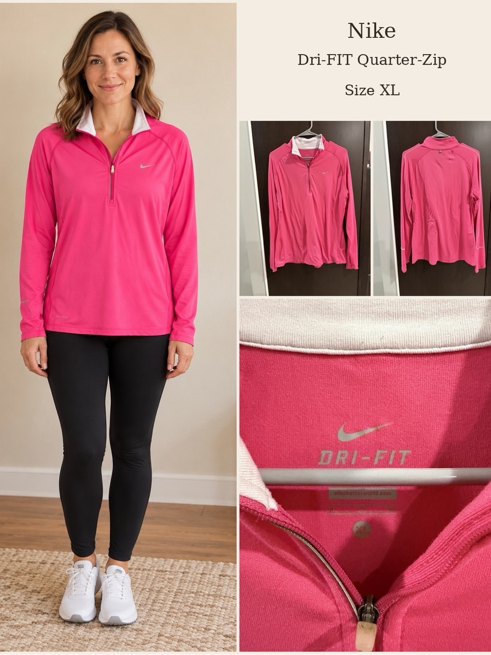 Nike Hot Pink Dri-FIT Quarter-Zip Pullover